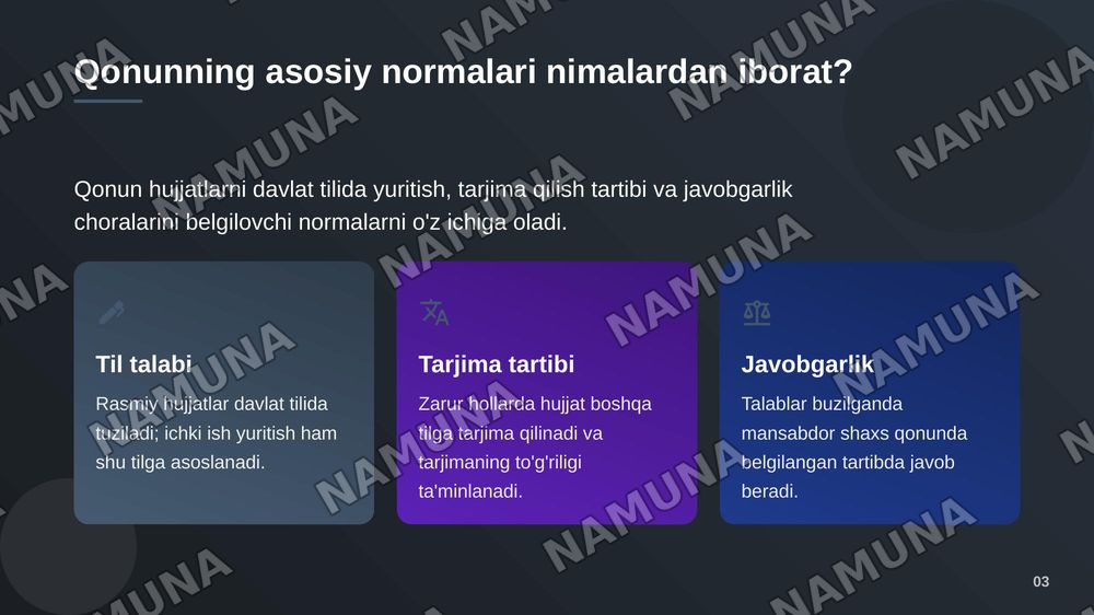 ,,Davlat tili haqida"gi Qonunning hujjatchilikka oid nirmalari: mazmuni va amali tatbiqi — zamonaviy taqdimot, 4-slayd