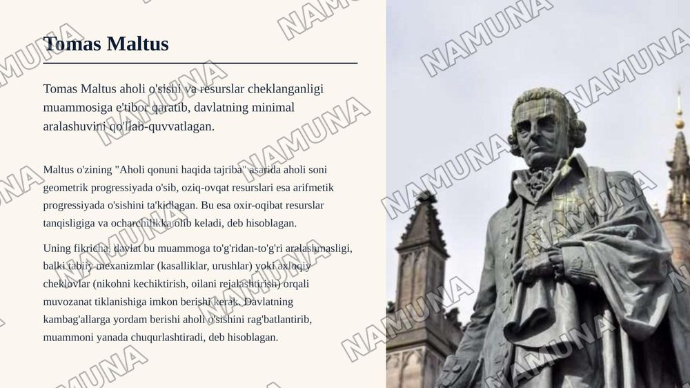 Klassik iqtisodiy maktab vakillarining davlatning iqtisodiyotdagi roli haqidagi qarashlari — zamonaviy taqdimot, 7-slayd