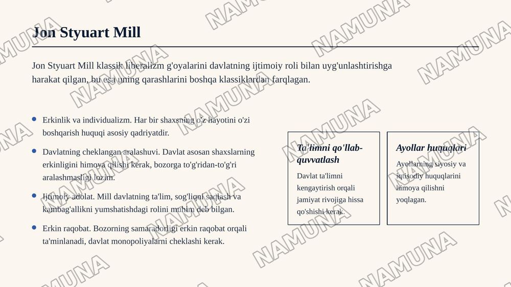 Klassik iqtisodiy maktab vakillarining davlatning iqtisodiyotdagi roli haqidagi qarashlari — zamonaviy taqdimot, 8-slayd