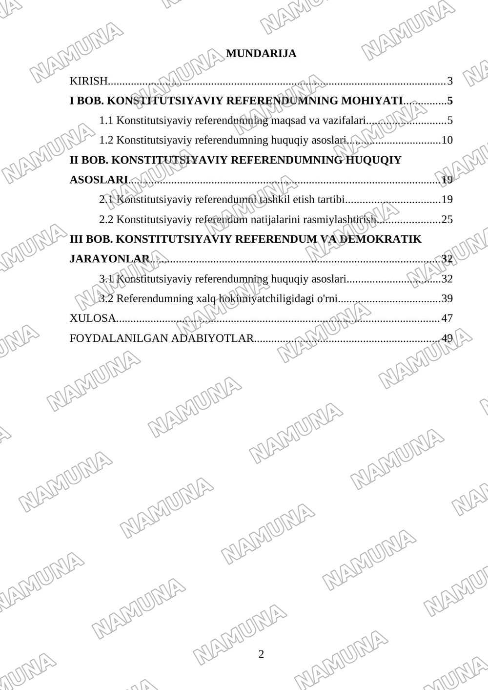Konstitutsiyaviy referendum instituti — kurs ishi, 2-varaq