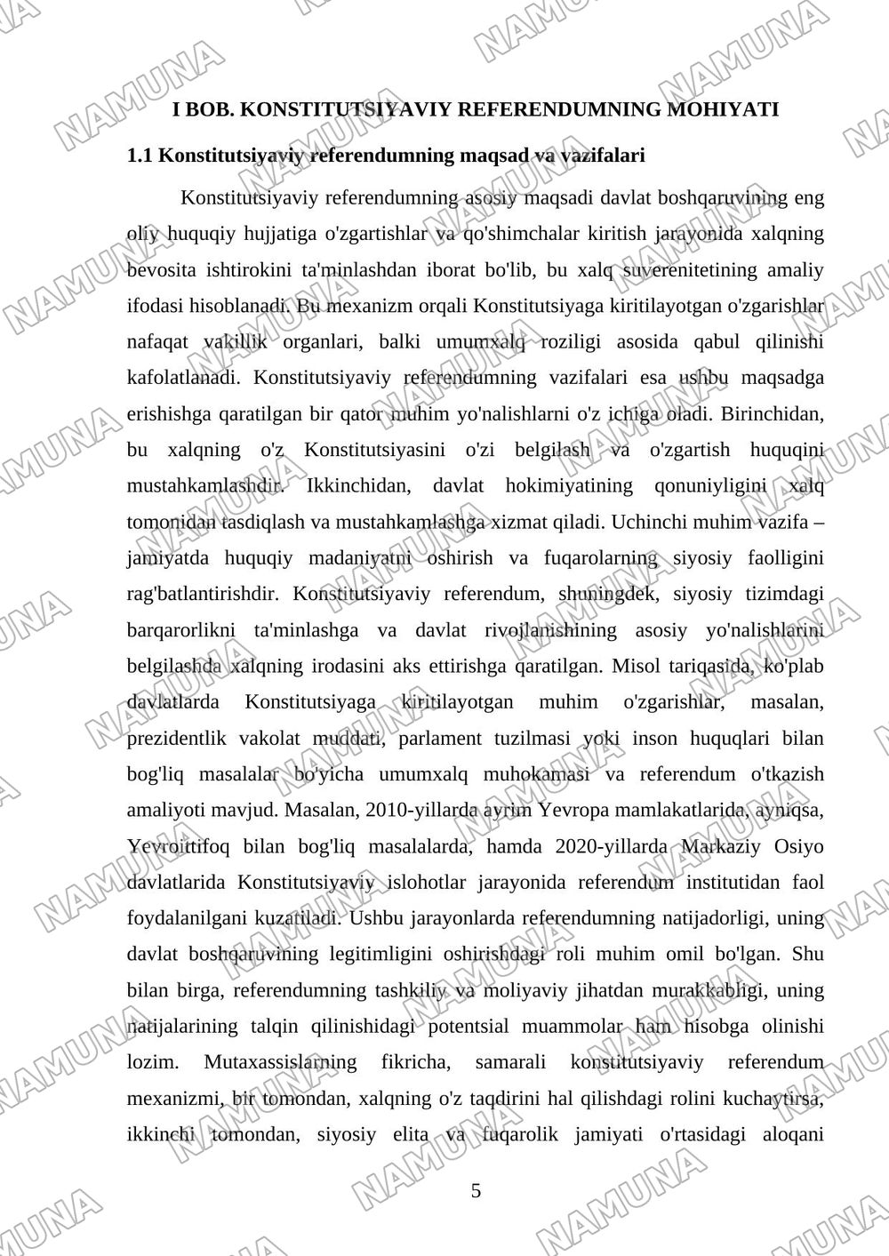 Konstitutsiyaviy referendum instituti — kurs ishi, 5-varaq