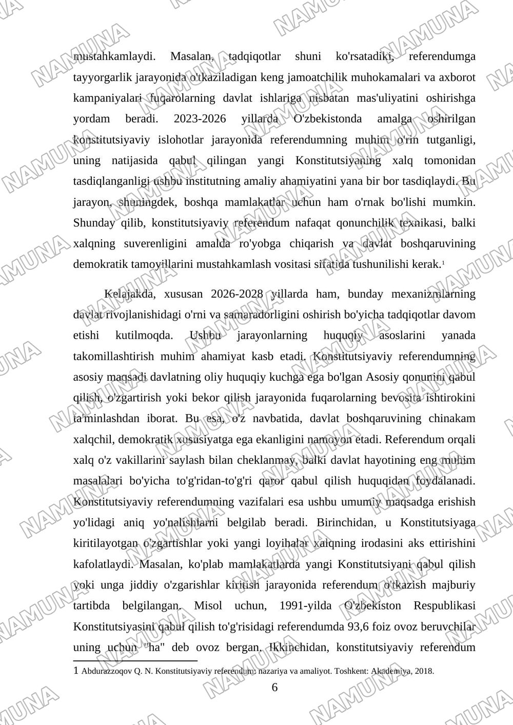 Konstitutsiyaviy referendum instituti — kurs ishi, 6-varaq