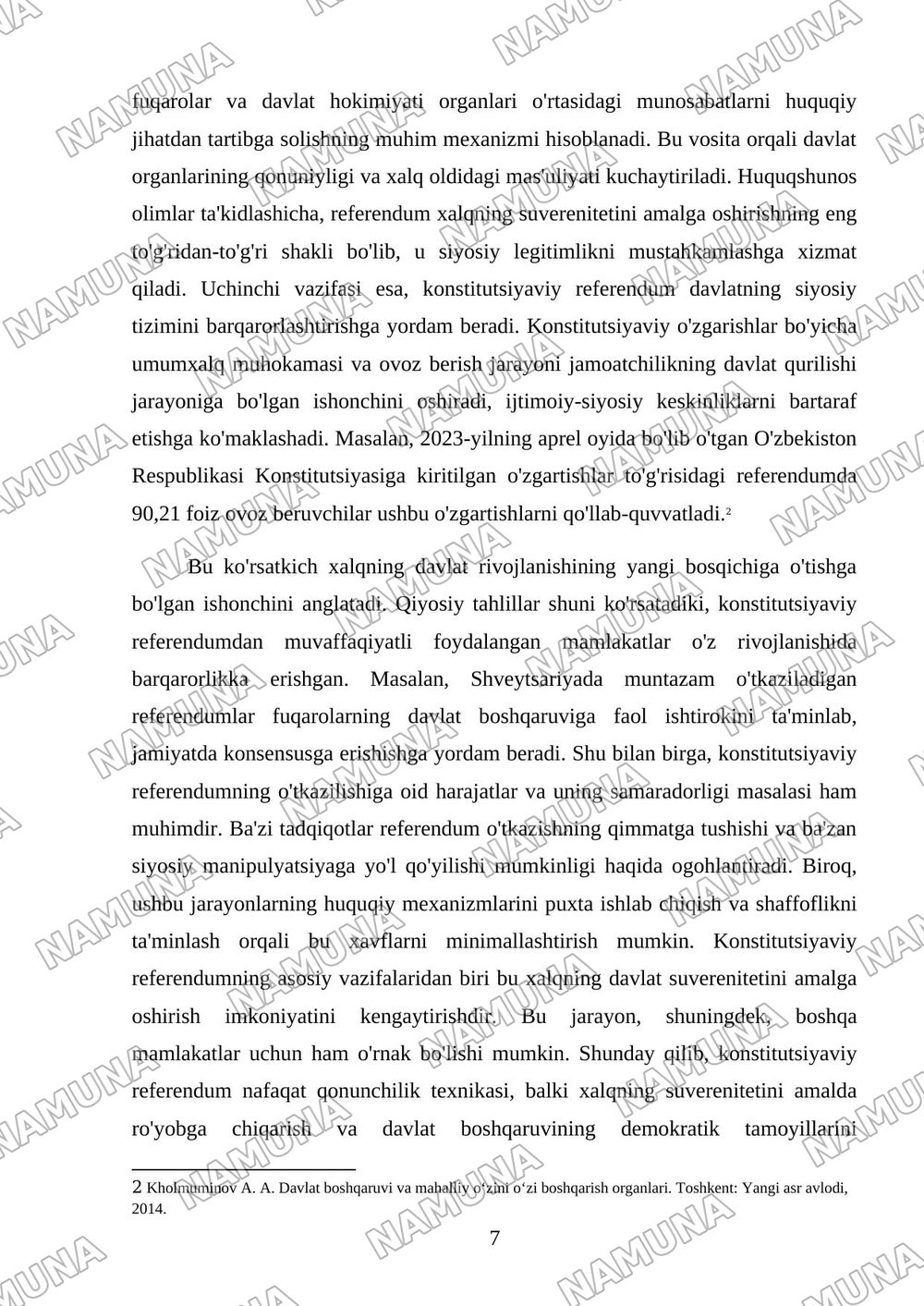 Konstitutsiyaviy referendum instituti — kurs ishi, 7-varaq