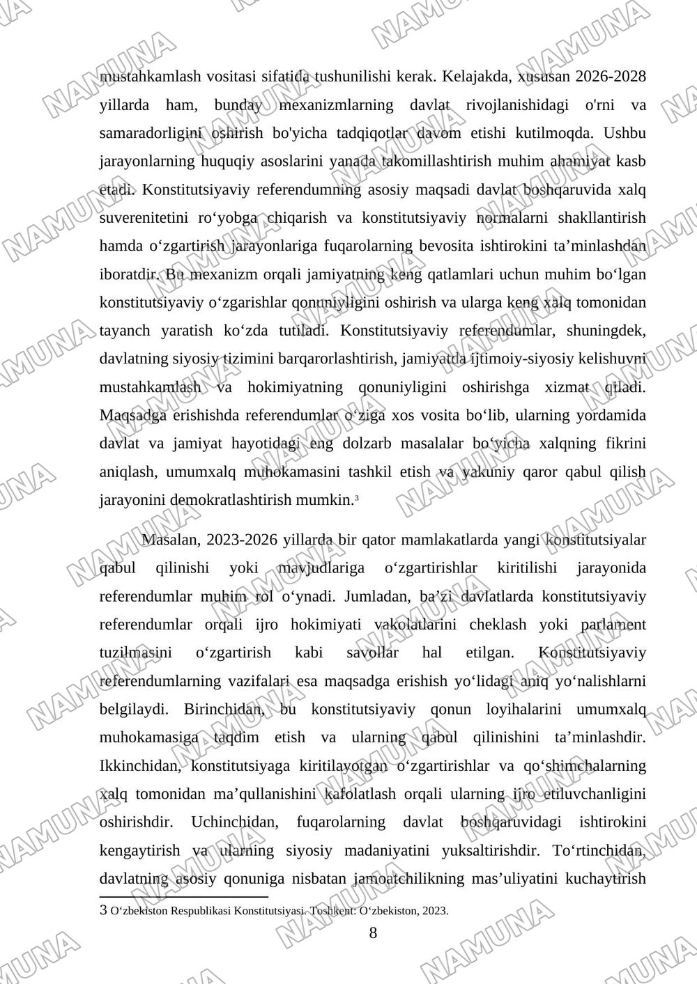 Konstitutsiyaviy referendum instituti — kurs ishi, 8-varaq