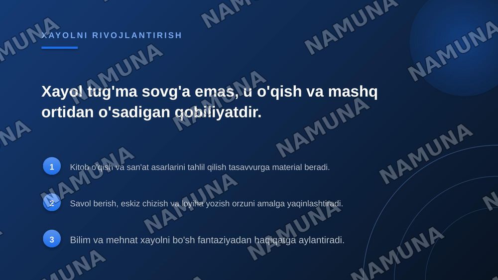 Xayol — zamonaviy taqdimot, 7-slayd