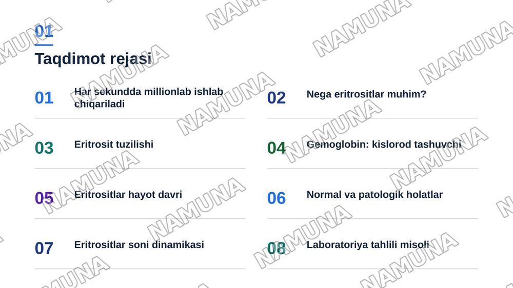 Eritrositlar — zamonaviy taqdimot, 2-slayd