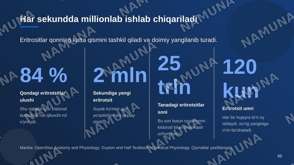 Eritrositlar — zamonaviy taqdimot, 3-slayd