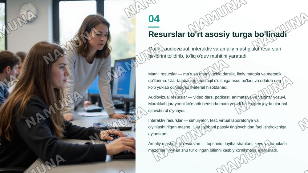 Ochiq raqamli ta'lim resurslari va veb-xizmatlar: Ta'lim platformalari, portallar va saytlar. Ochiq ta'lim resurslari. — zamonaviy taqdimot, 5-slayd