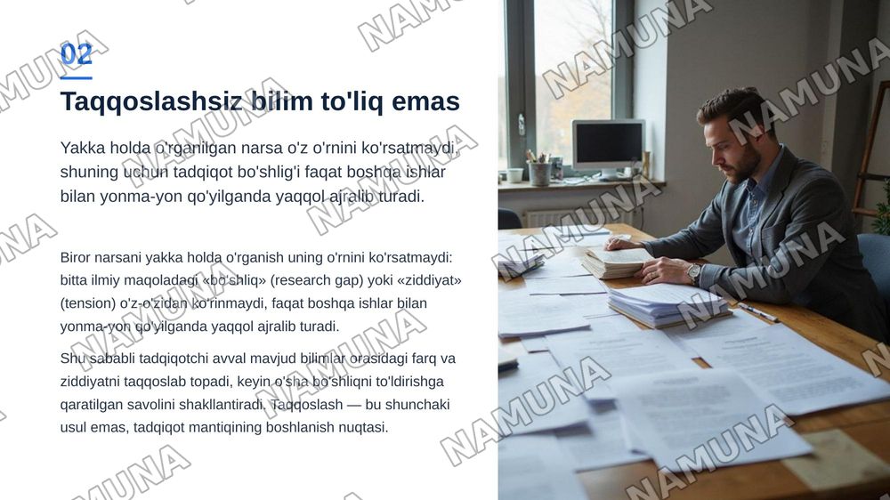 Research yani taqqoslash — zamonaviy taqdimot, 3-slayd