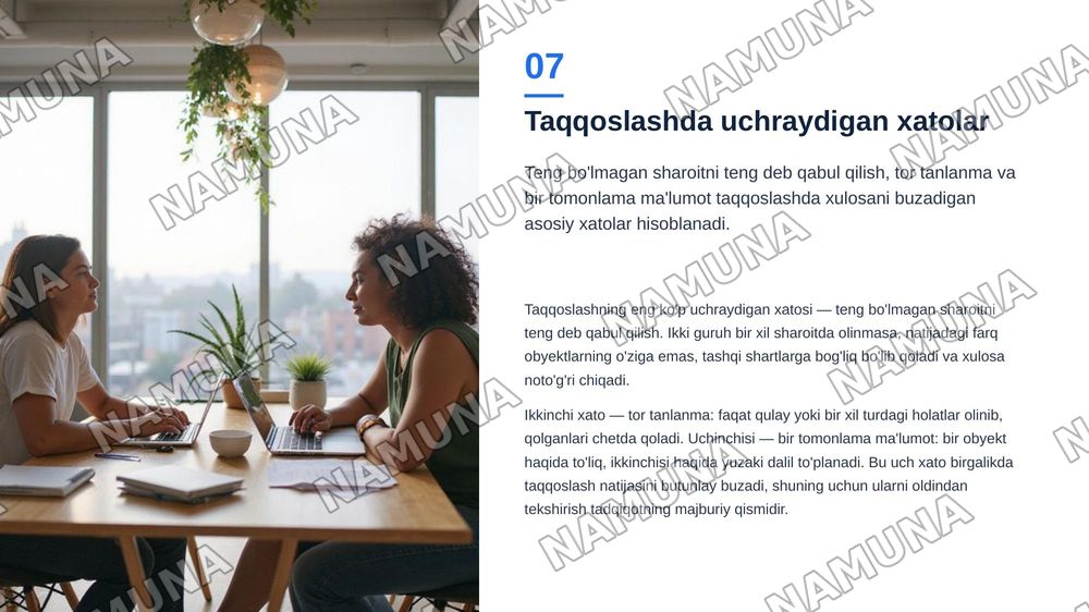 Research yani taqqoslash — zamonaviy taqdimot, 8-slayd
