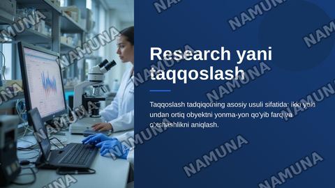 Research yani taqqoslash — zamonaviy taqdimot