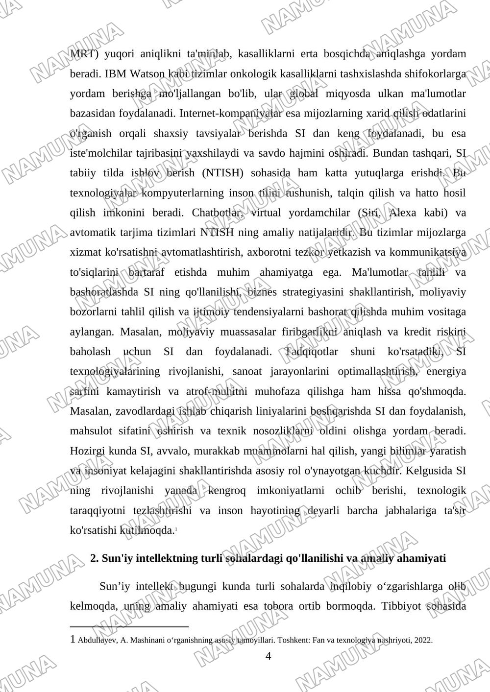 Sun’iy intelekt — referat, 4-varaq