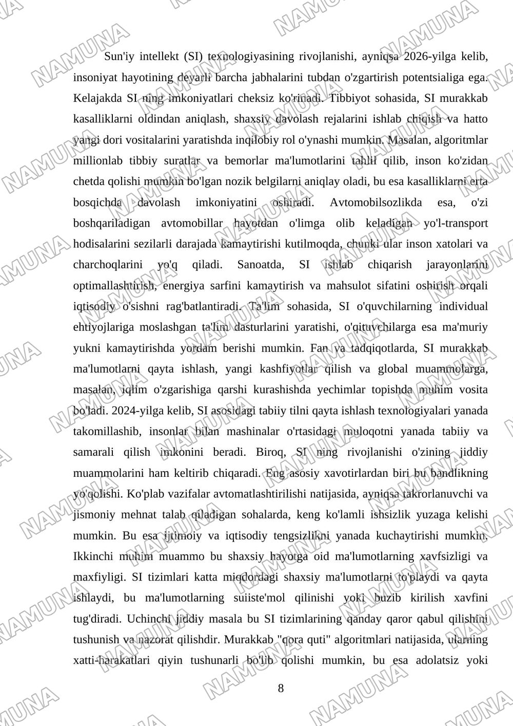 Sun’iy intelekt — referat, 8-varaq