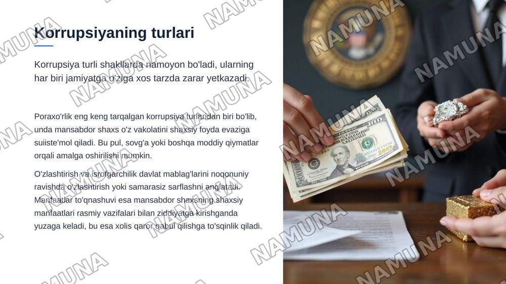 Korrupsiya tushunchasi va uning oqibatlari — zamonaviy taqdimot, 5-slayd