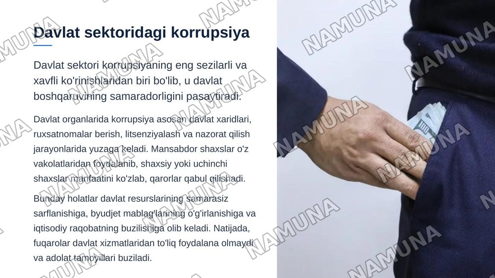 Korrupsiya tushunchasi va uning oqibatlari — zamonaviy taqdimot, 6-slayd