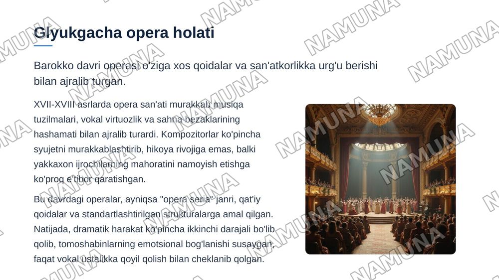 Kristoff Villbold Glyukning opera islohoti — zamonaviy taqdimot, 3-slayd