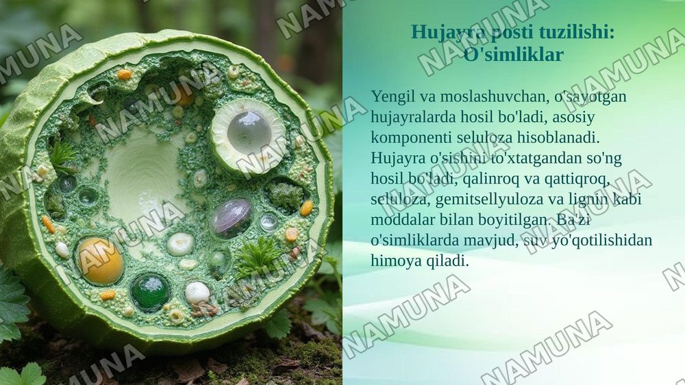 Hujayra postining xosil boʻlishi va tuzilishi — taqdimot, 6-slayd
