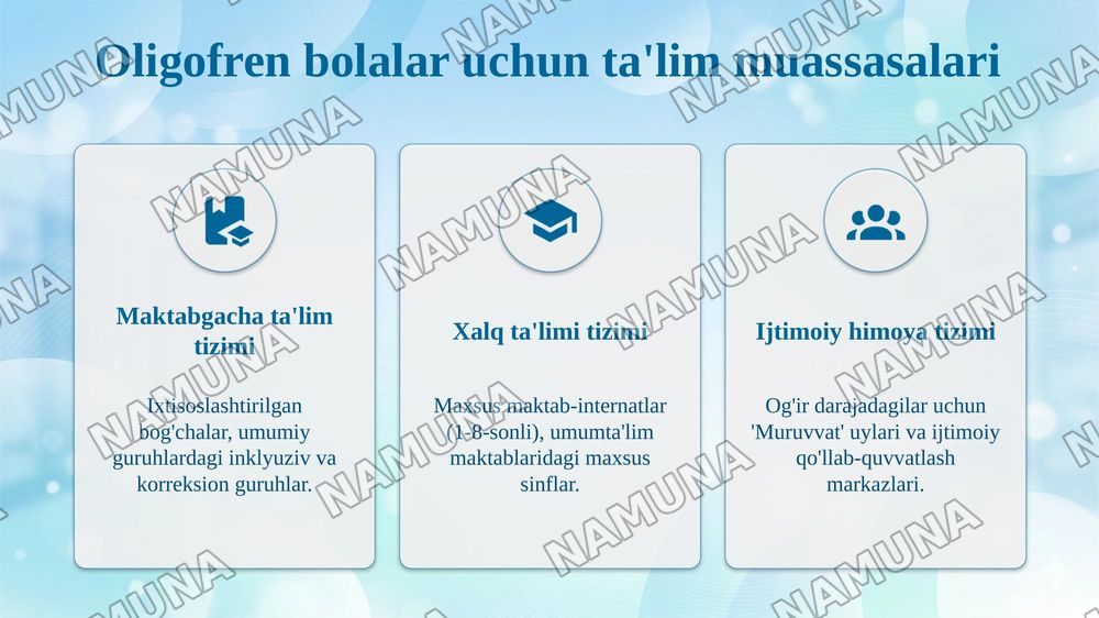 Intellektual rivojlanishida nuqsonni bòlgan bolalar — taqdimot, 8-slayd