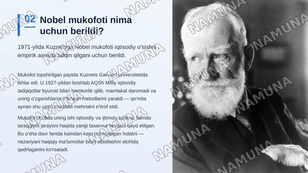 Simon kuznets Nobel mukofoti sovrindori — zamonaviy taqdimot, 3-slayd