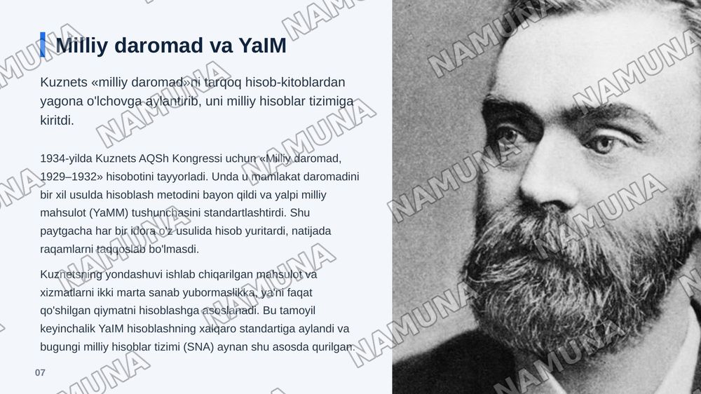 Simon kuznets Nobel mukofoti sovrindori — zamonaviy taqdimot, 8-slayd