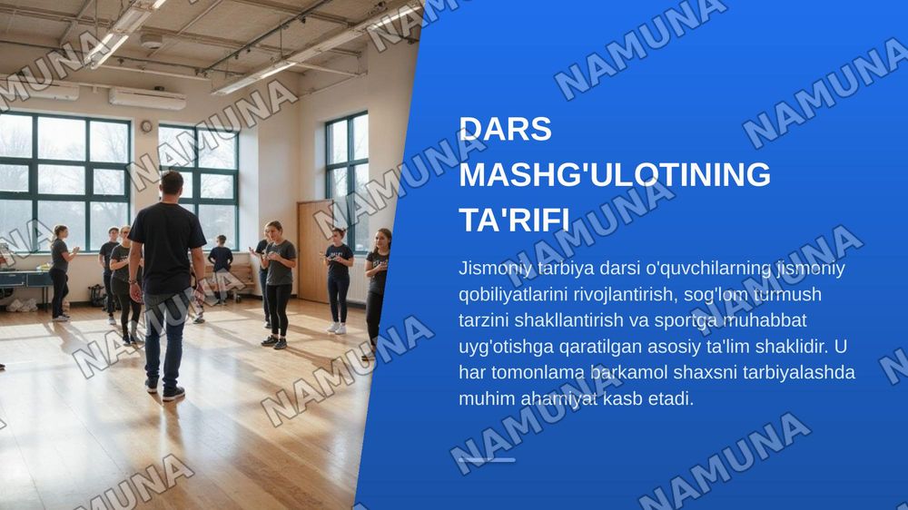 Jismoniy tarbiya darsi mashg‘ulotlarning asosiy shakli. — zamonaviy taqdimot, 4-slayd
