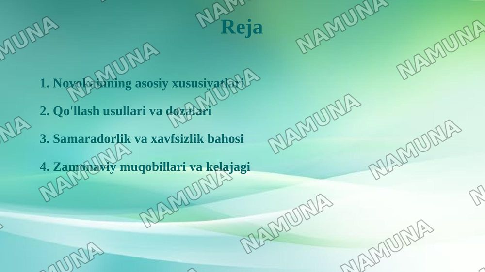 Novokain qamallari — taqdimot, 2-slayd