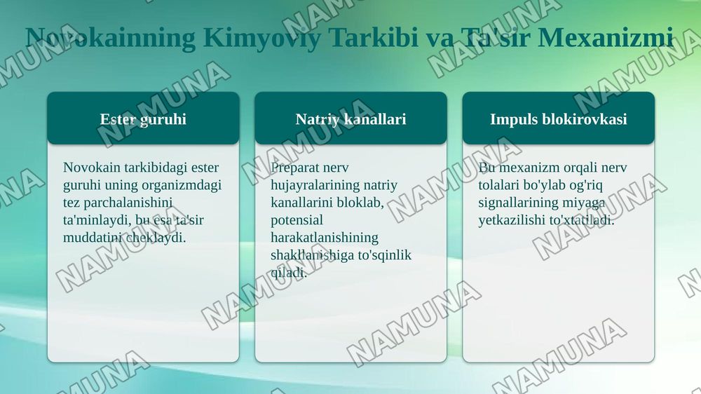 Novokain qamallari — taqdimot, 4-slayd