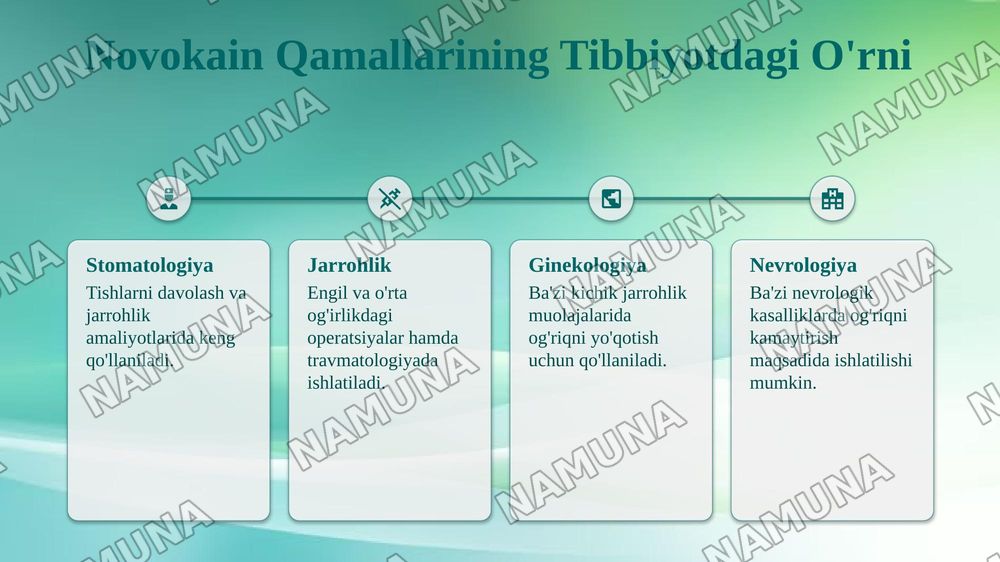 Novokain qamallari — taqdimot, 6-slayd