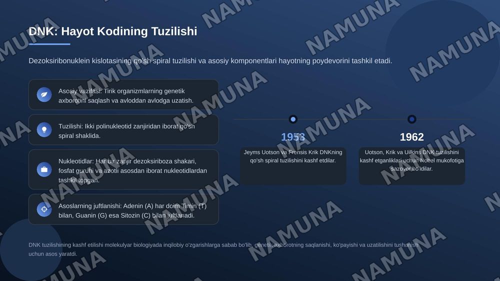 Irsiyatning molekulyar asoslari. DNK va RNK oqsil biosintezi — zamonaviy taqdimot, 4-slayd