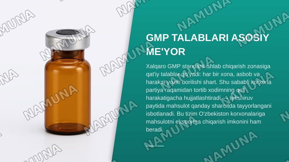 Kimyo-farmatsevtika va biotexnologik sanoat korxonalarida ishlab chiqarish zonasi — zamonaviy taqdimot, 7-slayd
