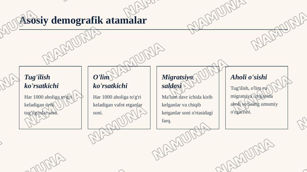 Global Demografik hisob kitoblar va proagnozlat ni hisoblash formulalari — zamonaviy taqdimot, 4-slayd