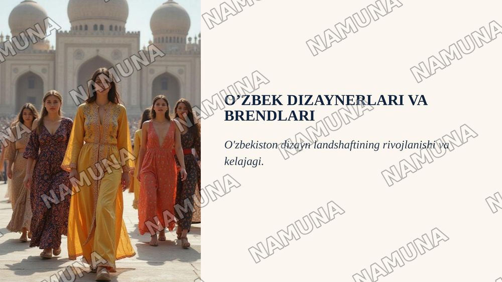 O’ZBEK DIZAYNERLARI VA BRENDLARI — zamonaviy taqdimot, 1-slayd