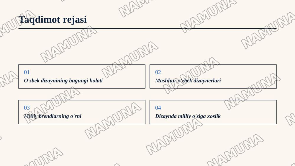 O’ZBEK DIZAYNERLARI VA BRENDLARI — zamonaviy taqdimot, 2-slayd