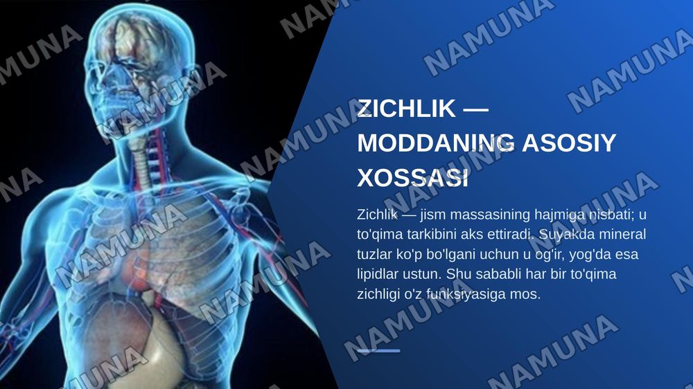 Organizm to‘qimalarini va suyuq muhitlarini zichligini aniqlash — zamonaviy taqdimot, 3-slayd
