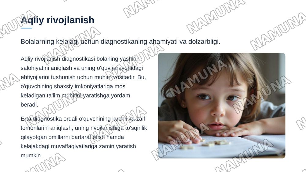 Oʻquvchilarning aqliy rivojlanish diagnostikasi — zamonaviy taqdimot, 3-slayd