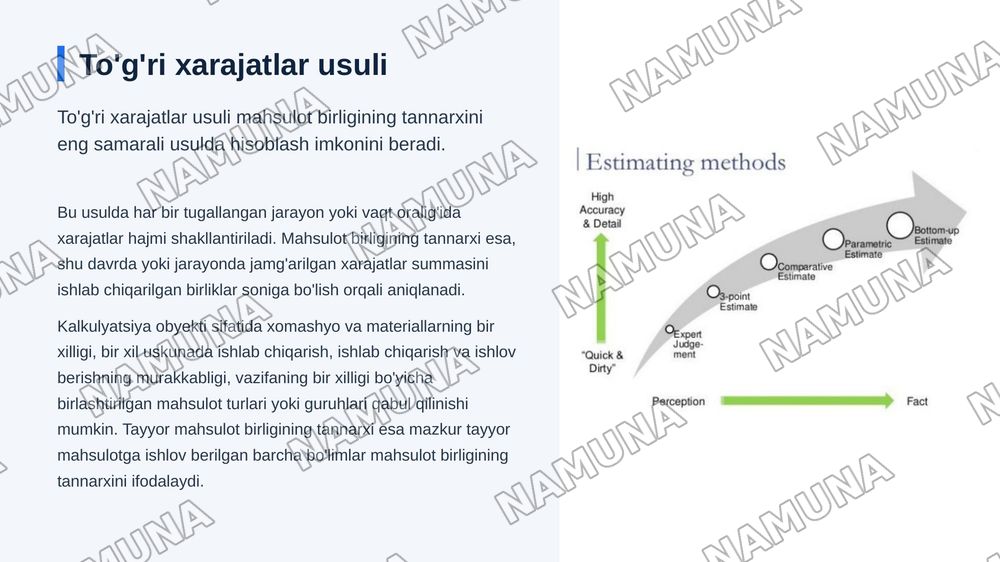 Xarajatlarni hisoblash usullari tahlili — zamonaviy taqdimot, 5-slayd