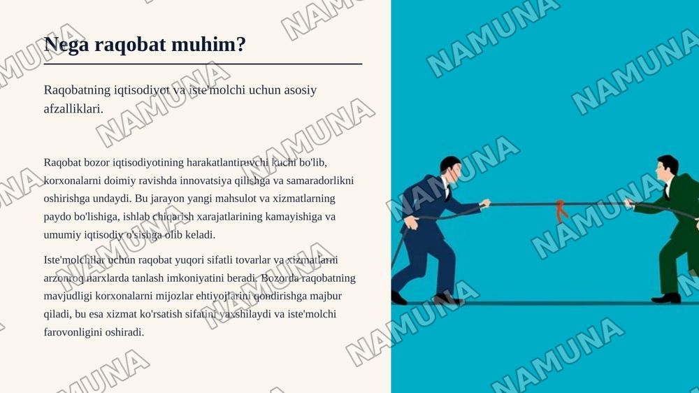 Bozor tizimida biznes va raqobat tushunchasi — zamonaviy taqdimot, 3-slayd