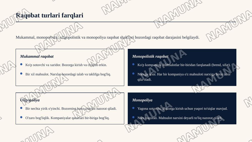 Bozor tizimida biznes va raqobat tushunchasi — zamonaviy taqdimot, 7-slayd