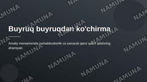 Buyruq buyruqdan ko'chirma — zamonaviy taqdimot