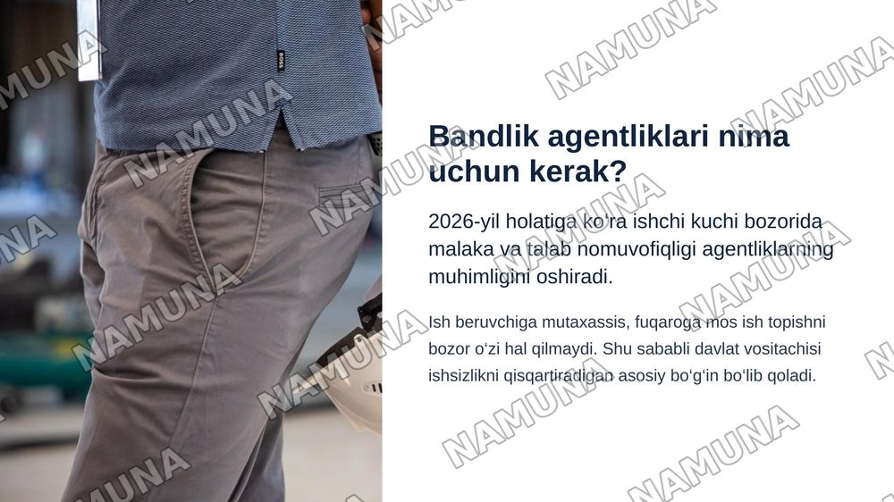 Davlat ish bilan bandlik agentliklari faoliyati: vazifalari, funksiyalari va aholi bandligini ta’minlashdagi o‘rni — zamonaviy taqdimot, 3-slayd