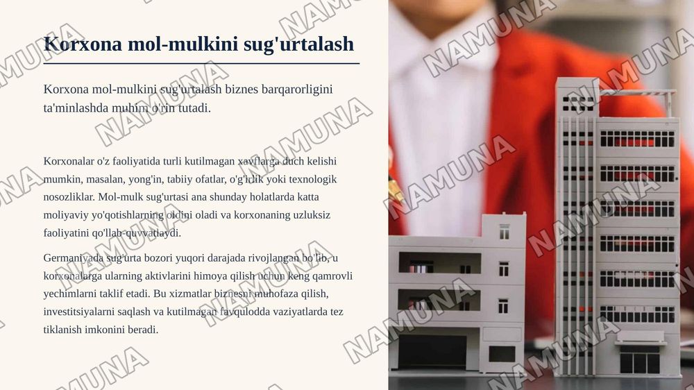 Germaniyada korxonalar mol-mulkini suğurtalash tajribasi — zamonaviy taqdimot, 3-slayd