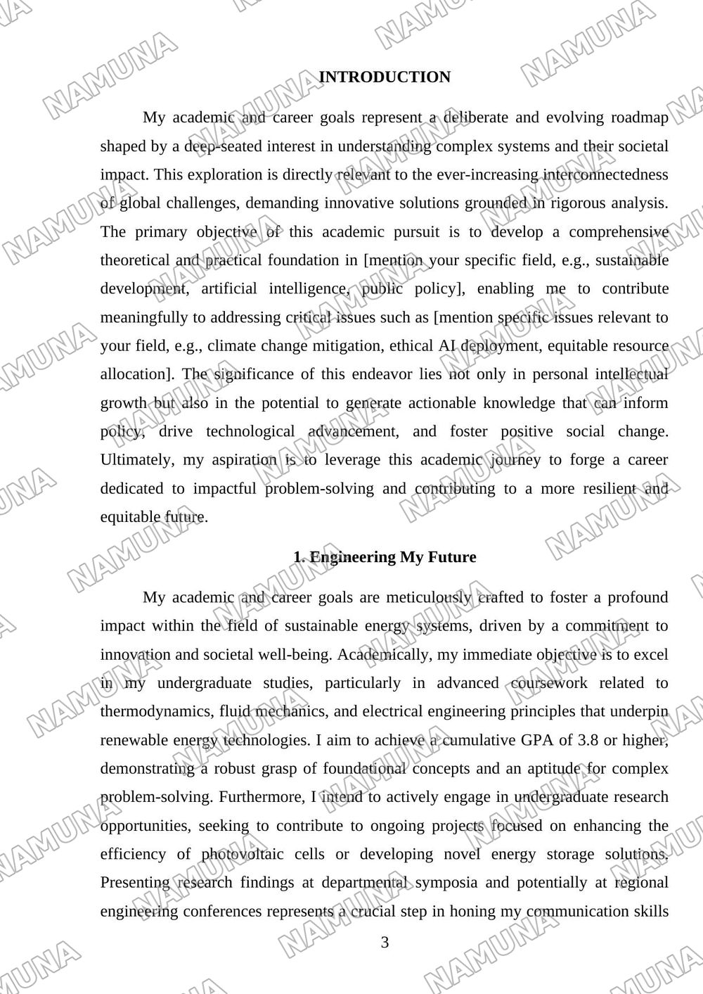 My academic and career goals — mustaqil ish, 3-varaq