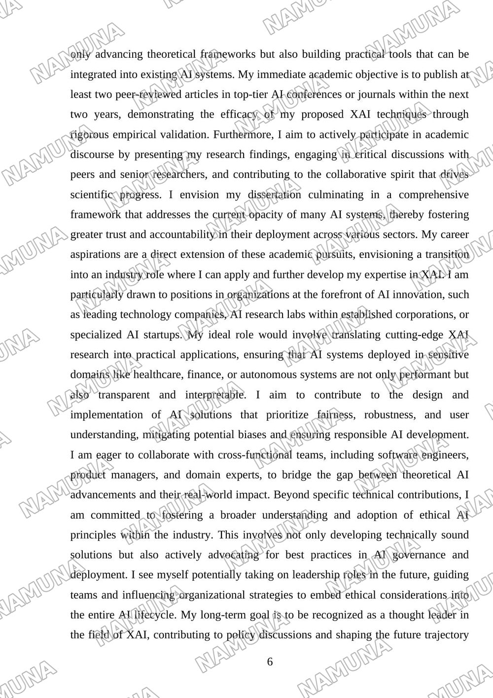 My academic and career goals — mustaqil ish, 6-varaq