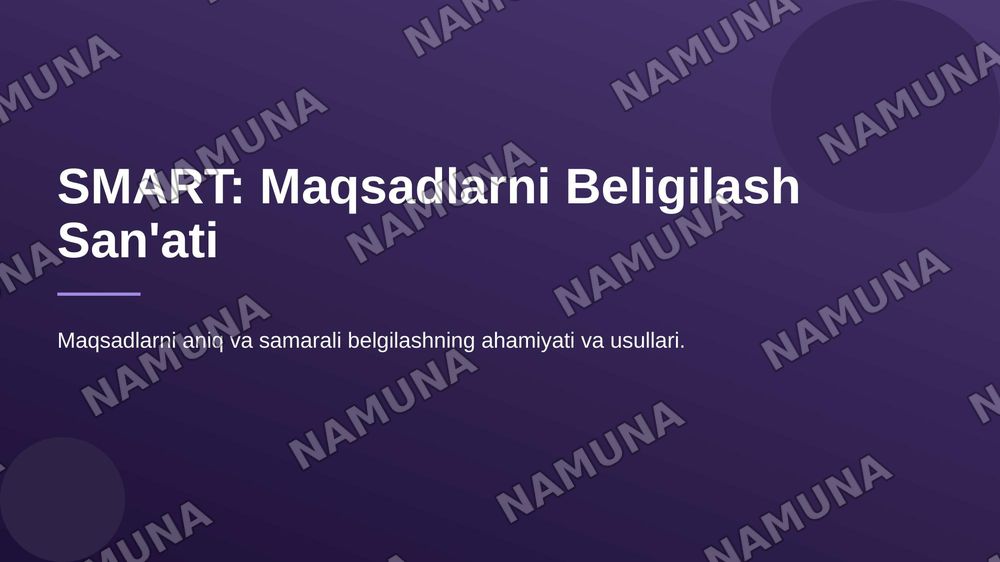 SMART — zamonaviy taqdimot, 1-slayd