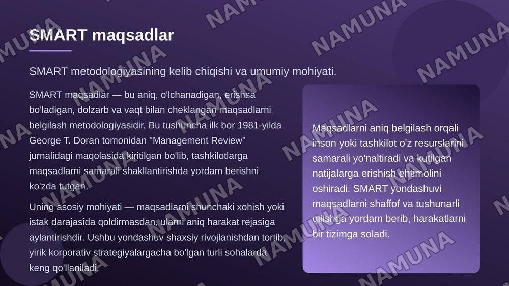 SMART — zamonaviy taqdimot, 3-slayd