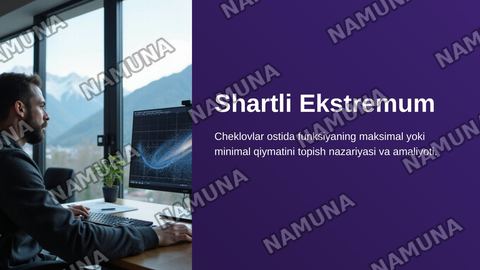 Shartli ekstremum — zamonaviy taqdimot