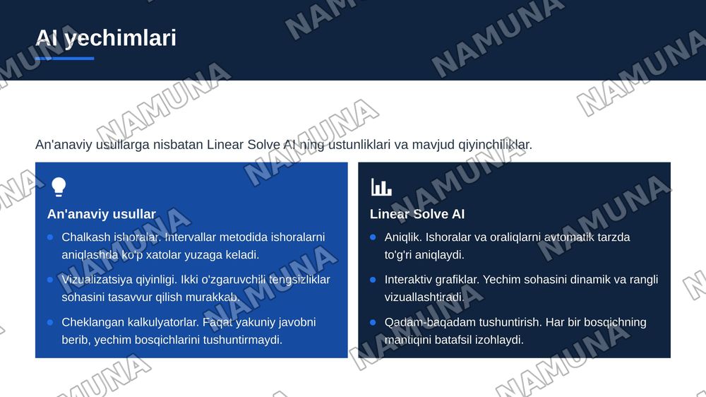 Linear Solve Ai — zamonaviy taqdimot, 5-slayd