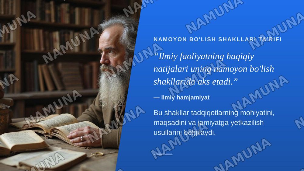 Ilmiy tadqigot faoliyatining namoyon bo'lish shakllari — zamonaviy taqdimot, 4-slayd