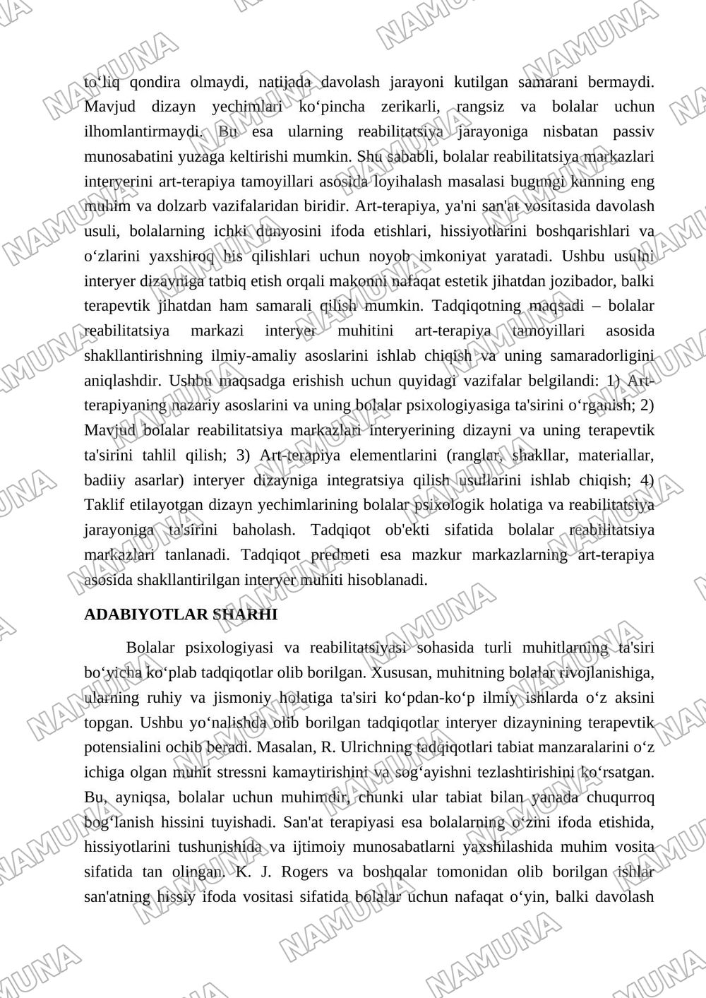 Bolalar realibitatsiya markazi Interyer muhitini art terapiya asosida shakllantirish — maqola, 2-varaq