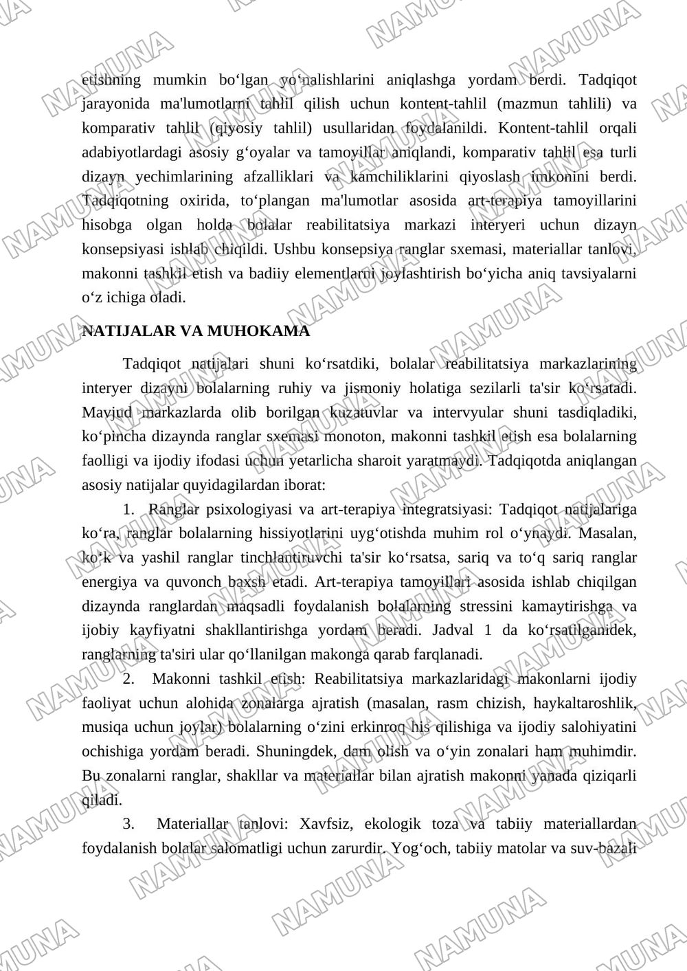 Bolalar realibitatsiya markazi Interyer muhitini art terapiya asosida shakllantirish — maqola, 4-varaq